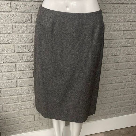 Rene’ Lezard Women Gray 100% Cashmere Pencil Skirt Size 8 - Picture 1 of 4